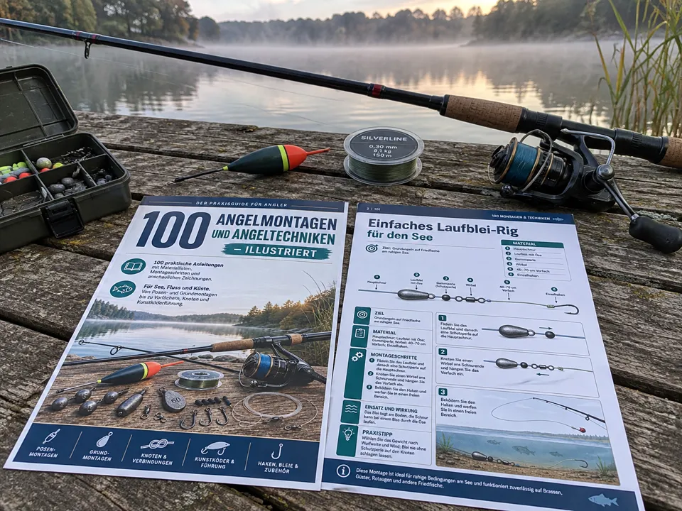 Ausgedruckte Seiten auf dem Steg am See